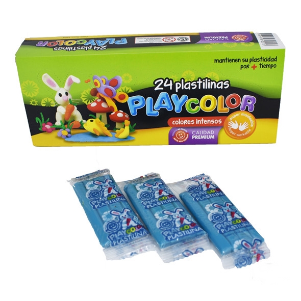 PLASTILINA PLAYCOLORx24u CELESTE