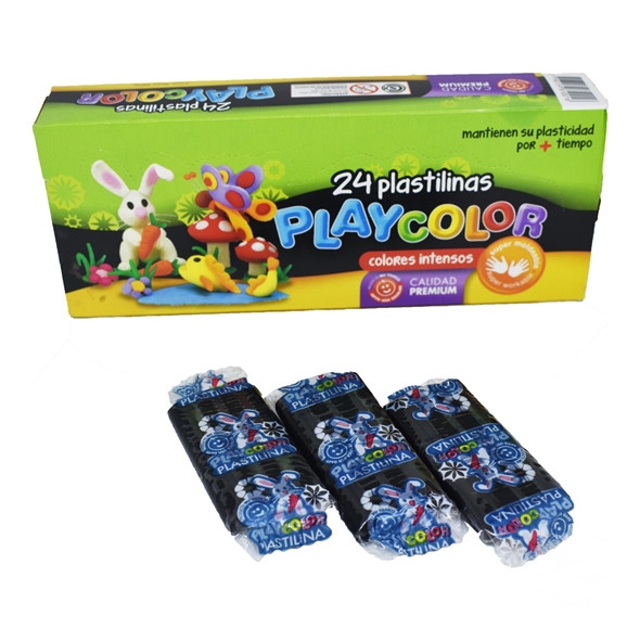 PLASTILINA PLAYCOLORx24u NEGRO