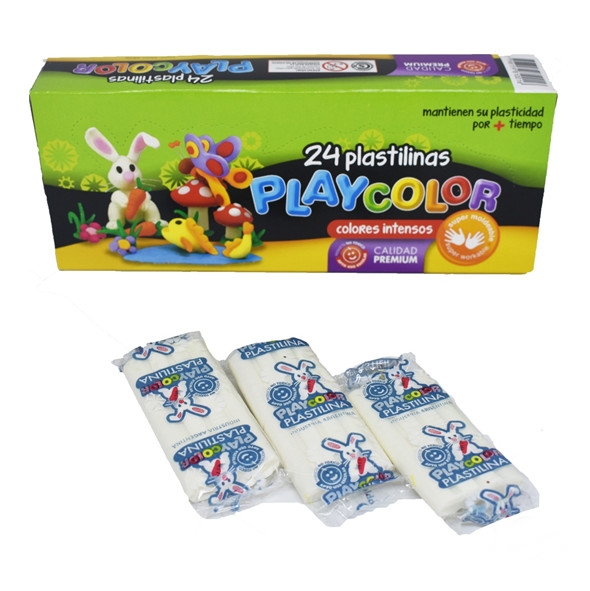 PLASTILINA PLAYCOLORx24u BLANCO