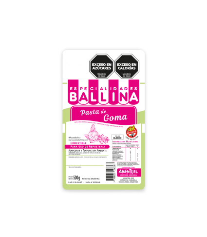 COBERTURA BALLINA PASTA DE GOMA x500gr