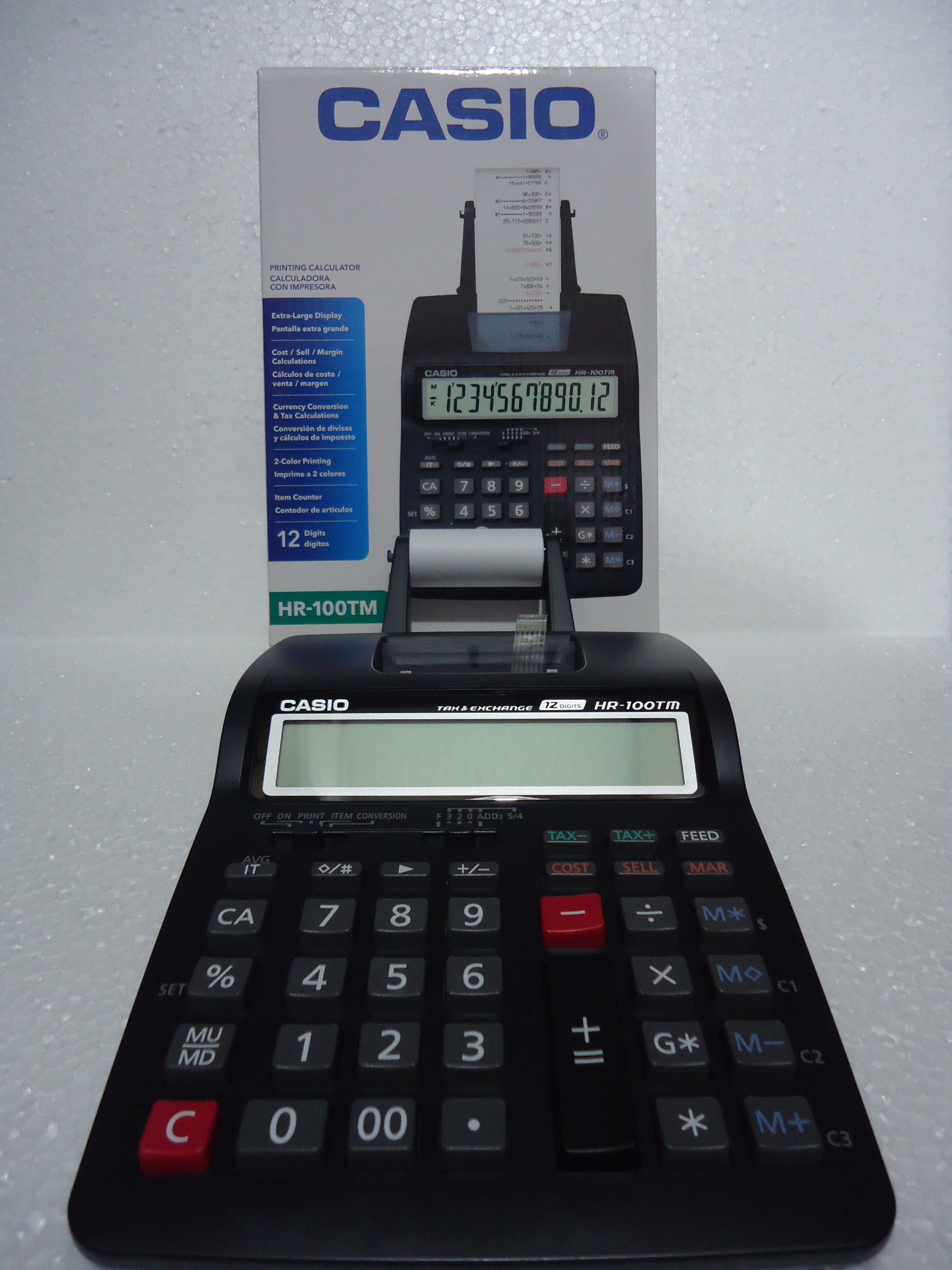 CALCULADORA CASIO HR100RC C/TIRA Y VISOR