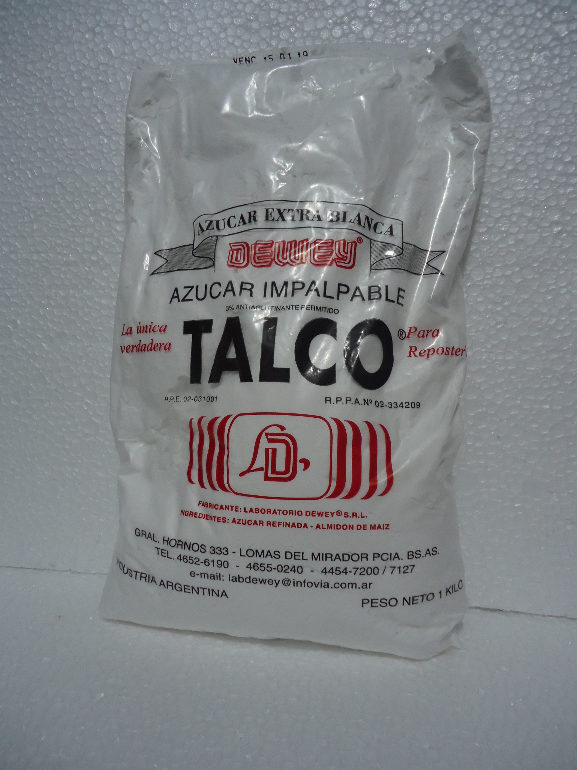 AZUCAR IMPALPABLE TALCO xkg