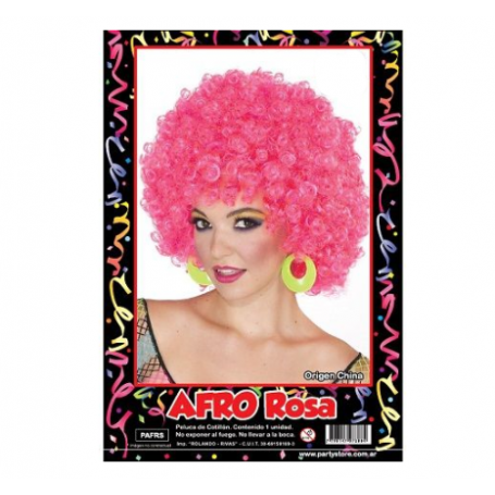 PELUCA AFRO ROSA PARTY STORE