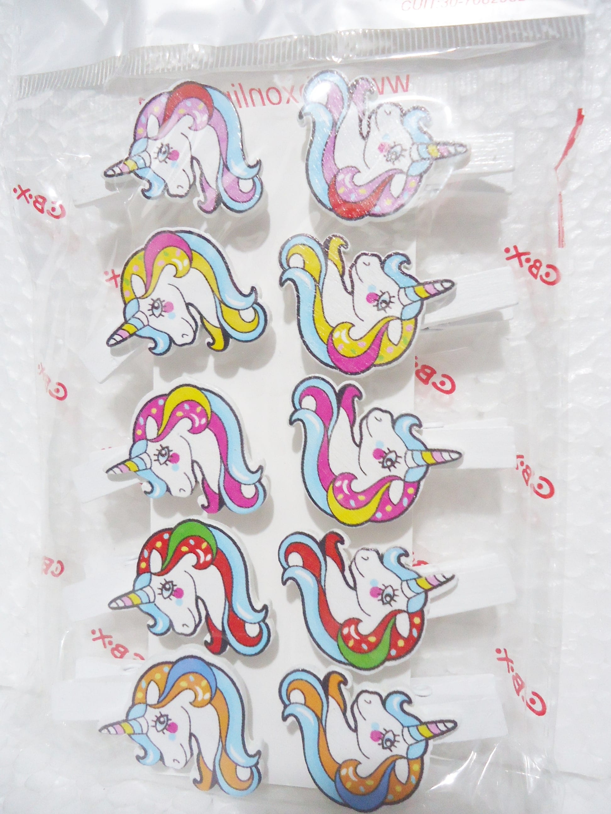 BROCHE MADERA C/APLIQUE X10 UNICORNIO