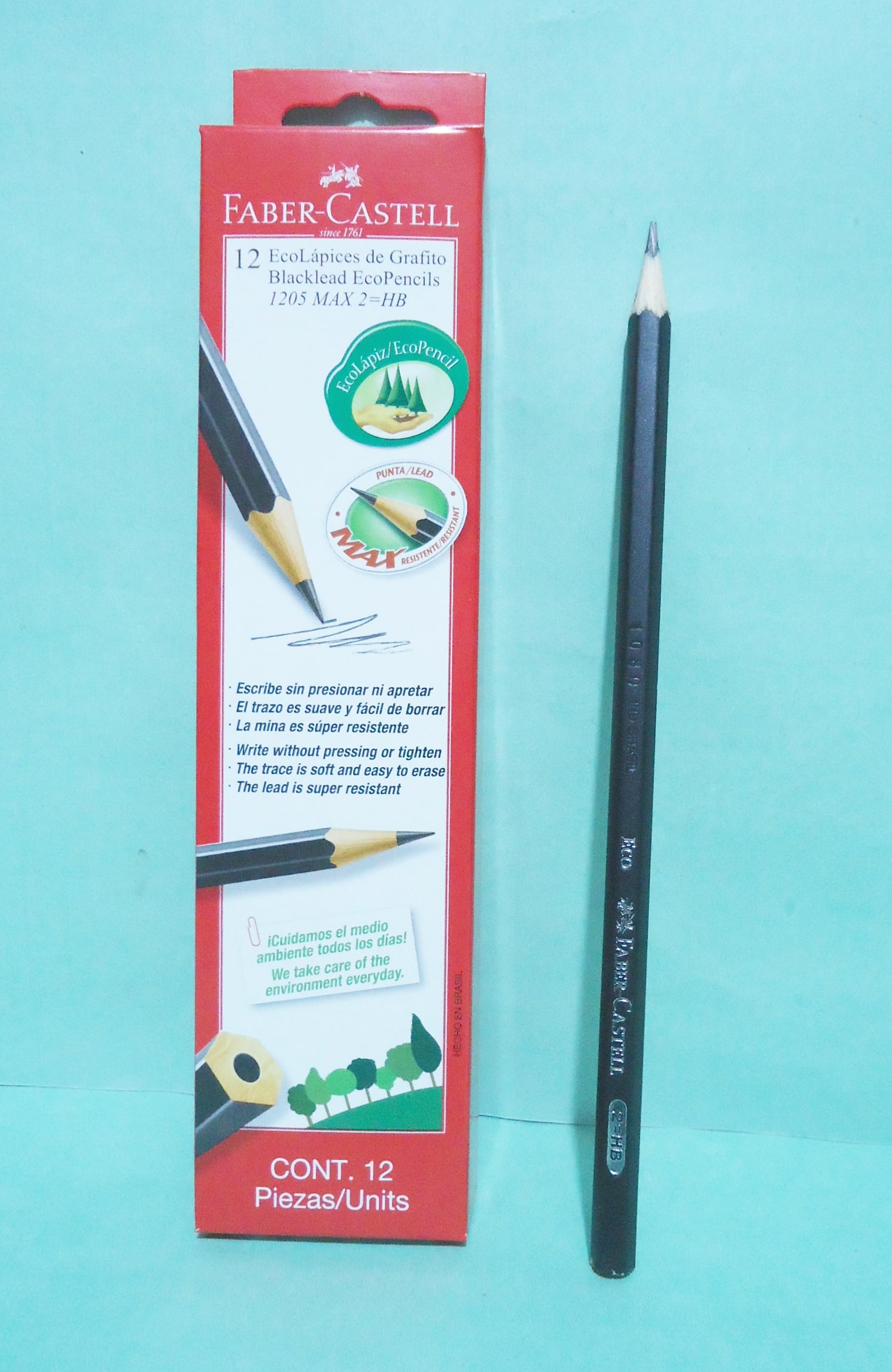 LAPIZ NEGRO FABER CASTELL Nº2 CAJA X12