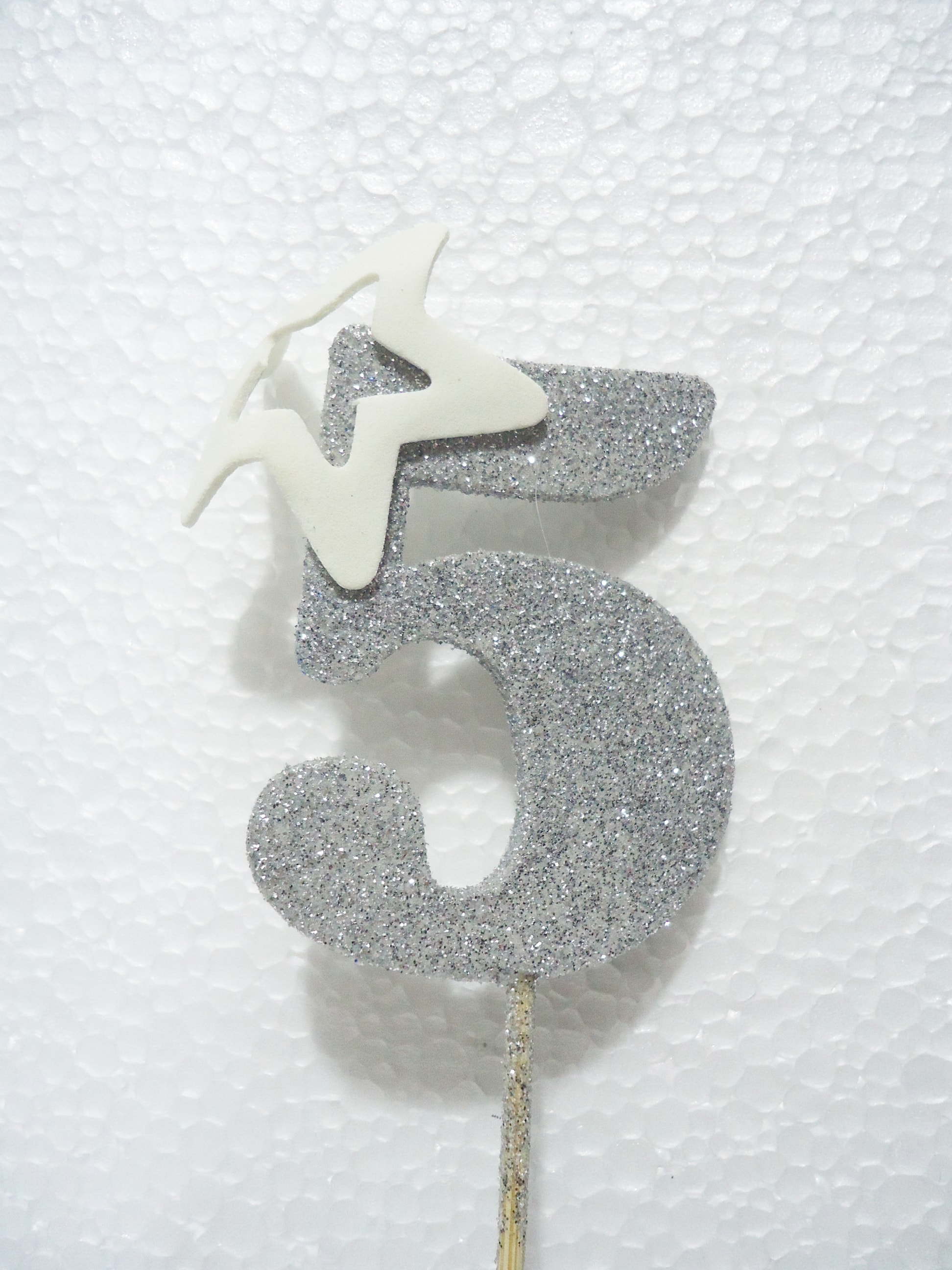 NUMERO PINCHE 5 PLATA METAL