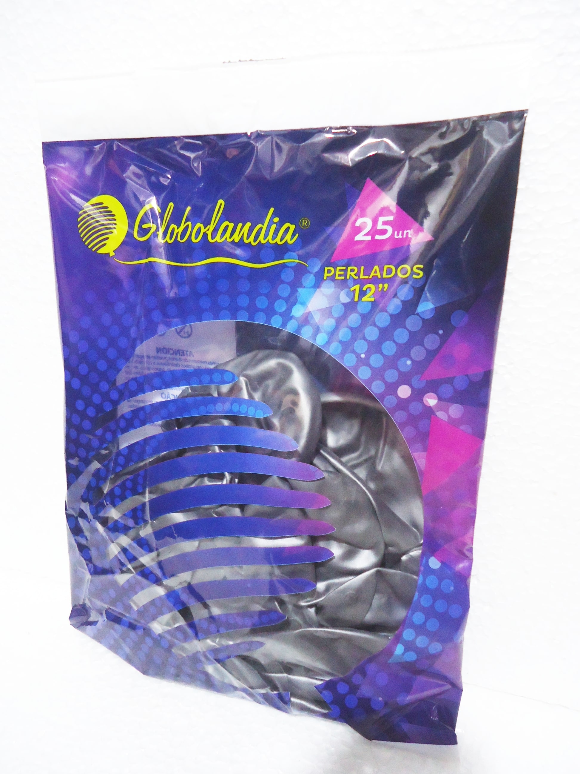 GLOBO PERLADO GLOBOLANDIA Nº12 PLATA x25