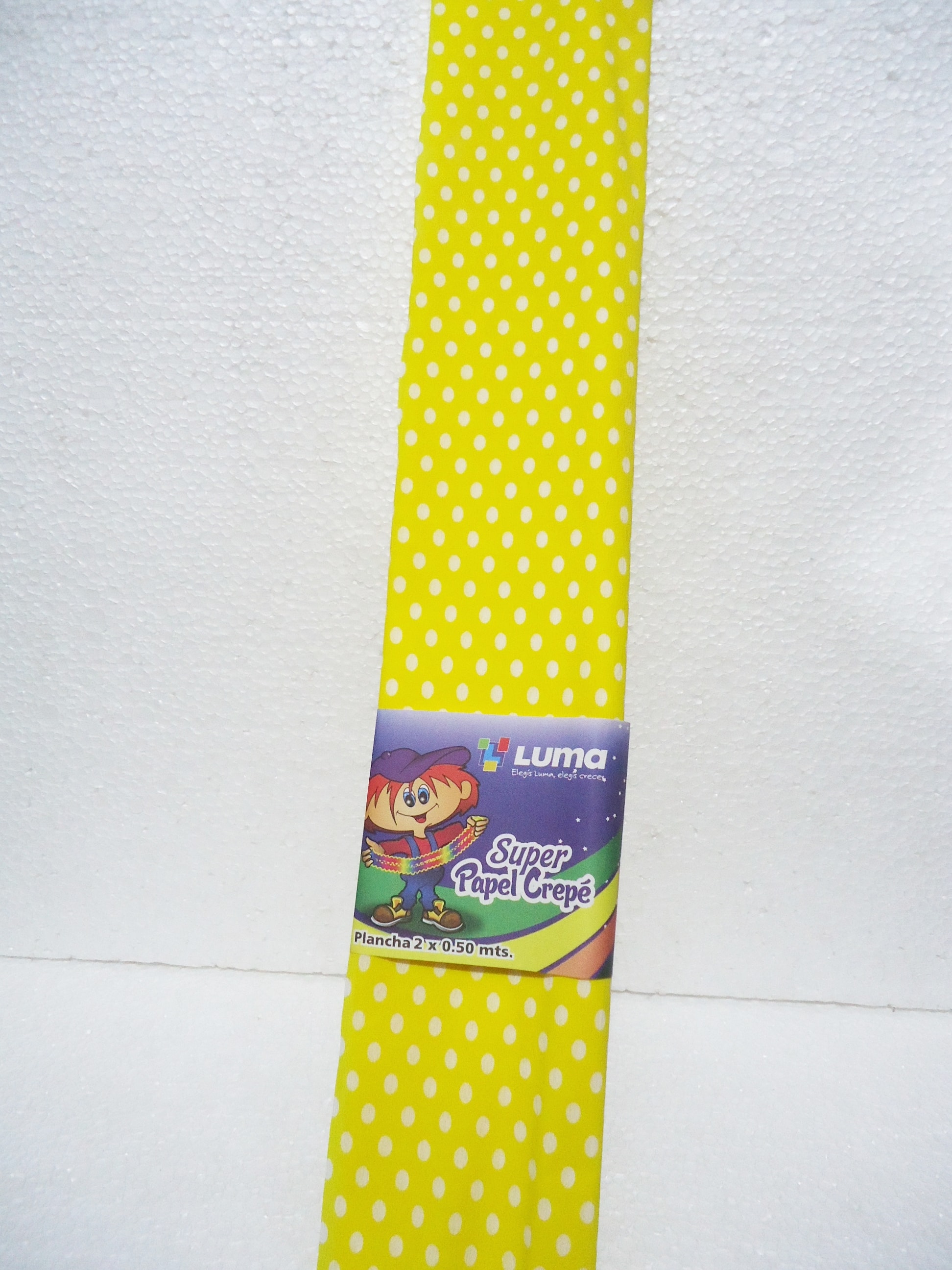 PAPEL CREPE LUNARES - AMARILLO