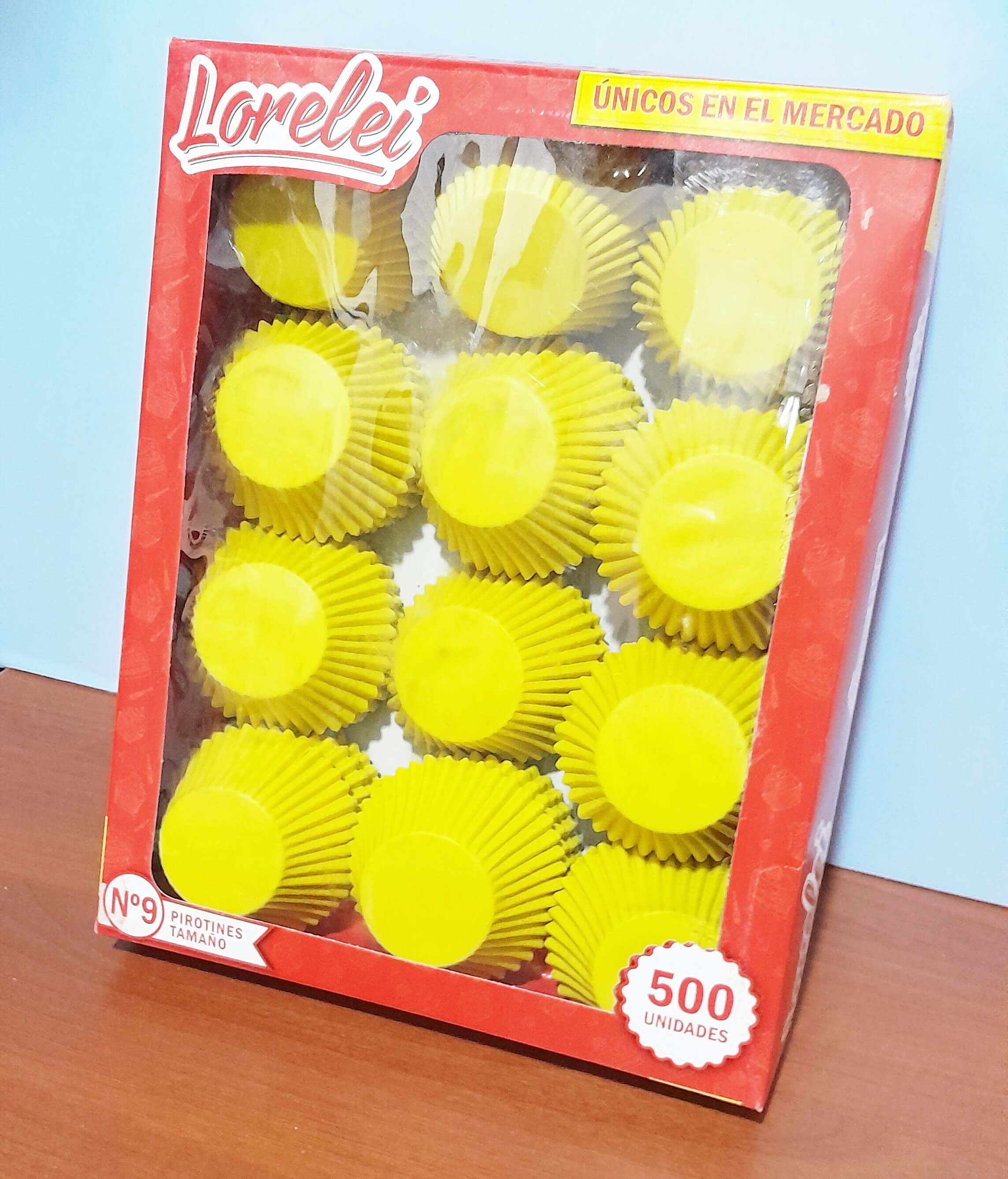 PIROTIN CUPCAKES Nº9 x500 LISO AMARILLO