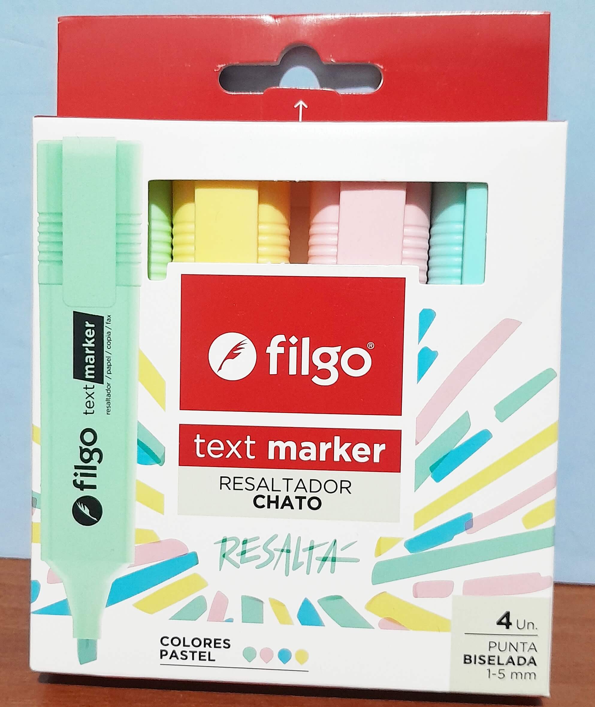 RESALTADOR PASTEL FILGO X4 TEXT MARKER