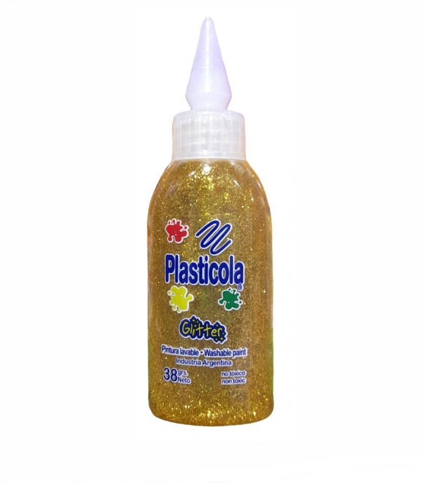 ADHESIVO GLITTER PLASTICOLA x38gr DORAD