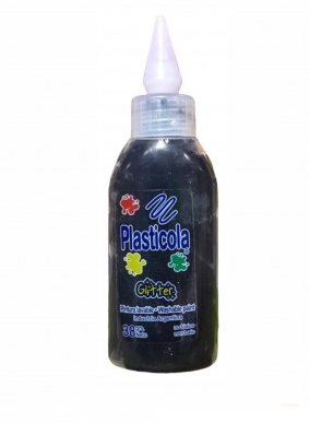 ADHESIVO GLITTER PLASTICOLA x38gr NEGRO