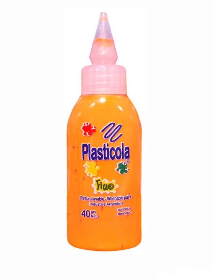 ADHESIVO FLUO PLASTICOLA x40gr NARANJA