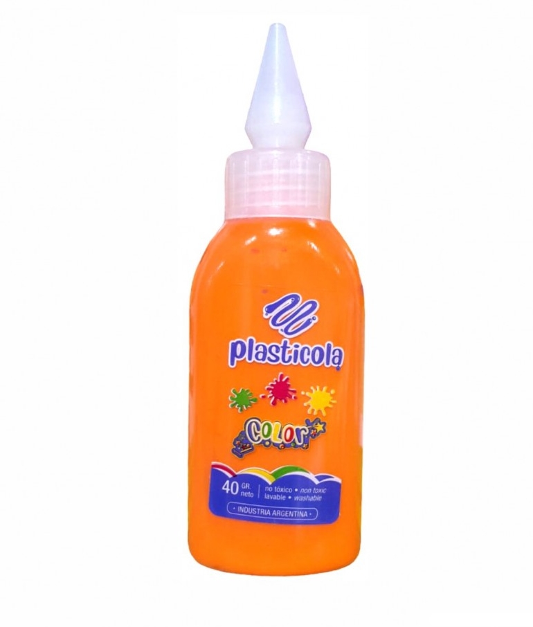 ADHESIVO COLOR PLASTICOLA x40gr NARANJA