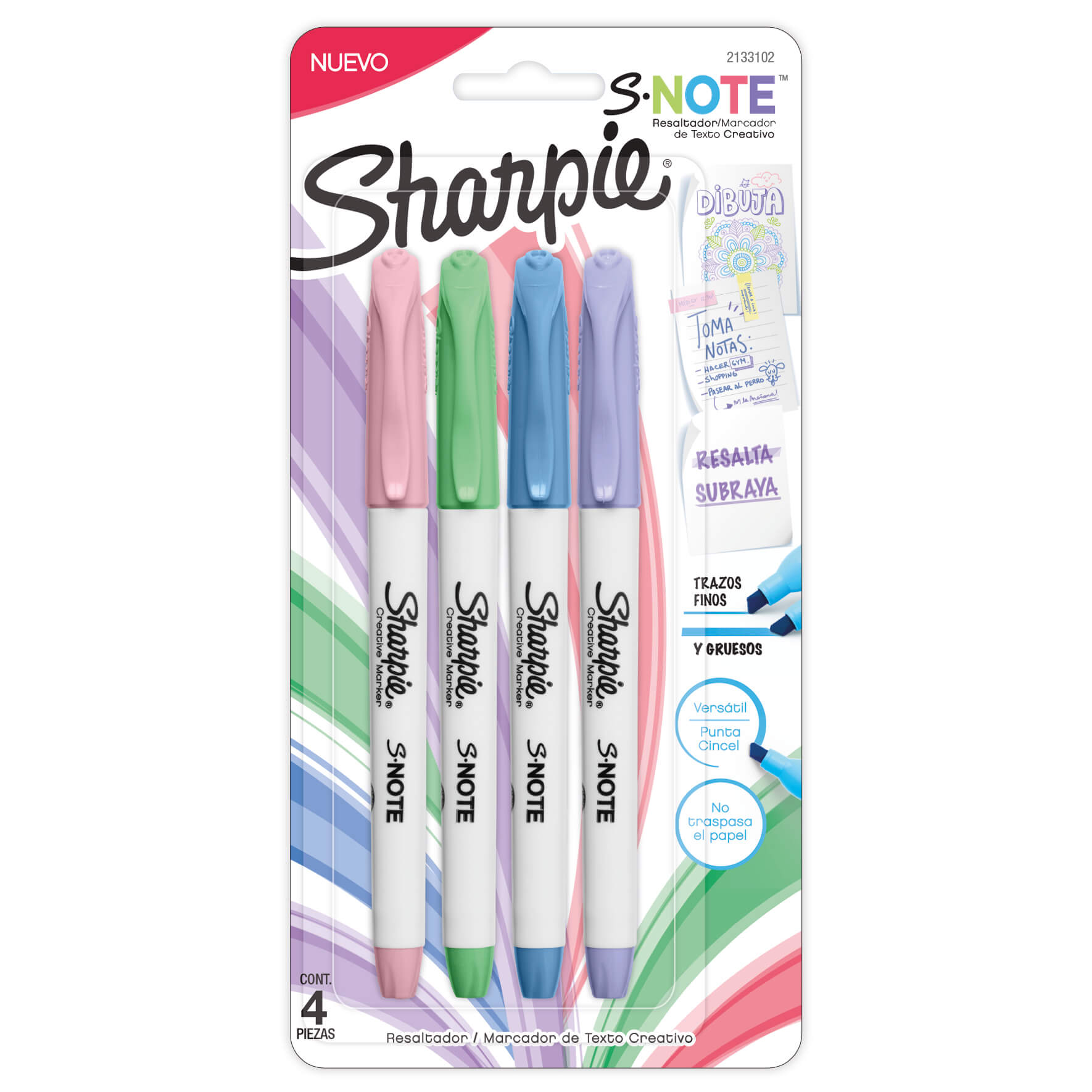 RESALTADOR SHARPIE X4 PASTEL NOTE