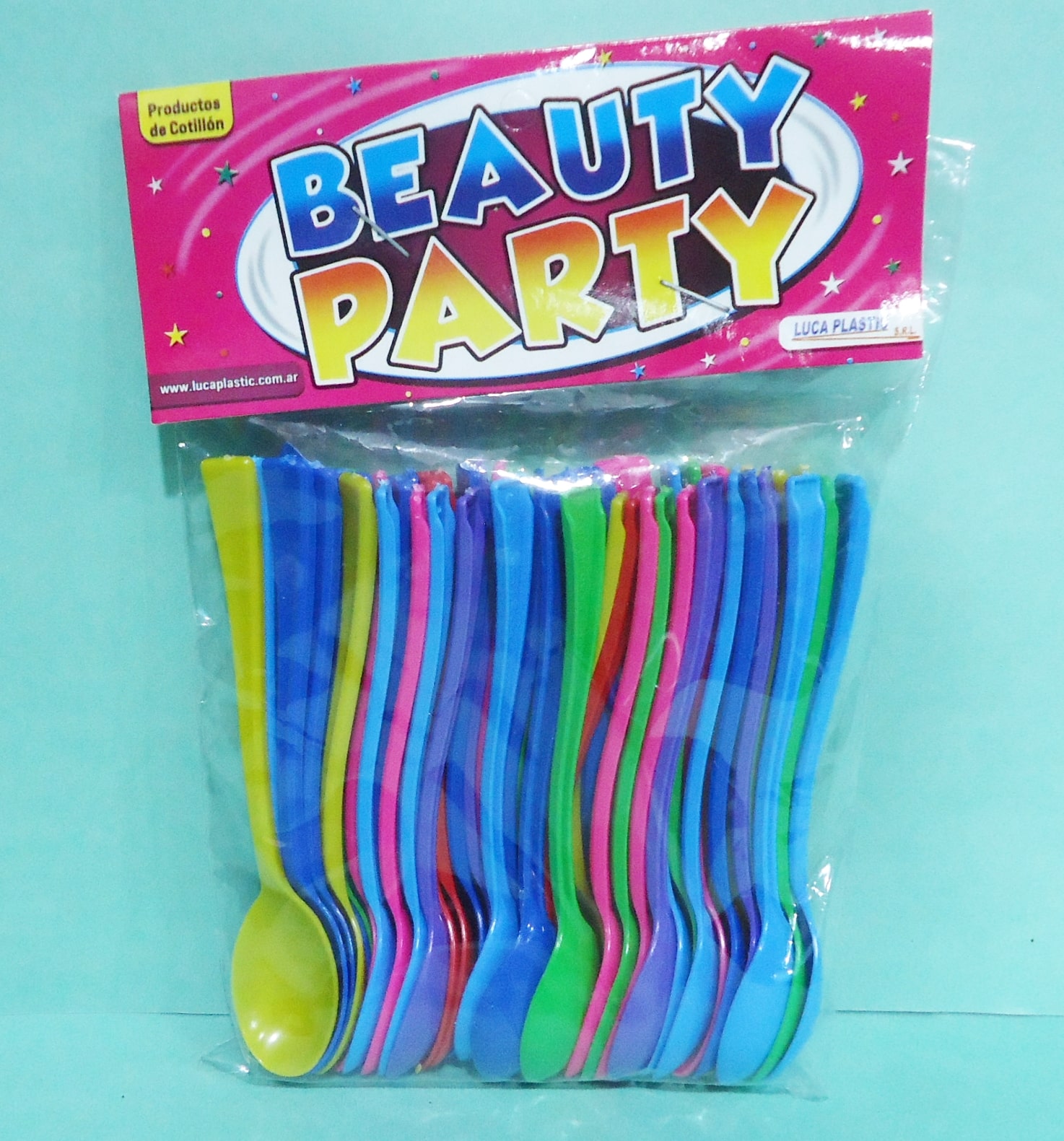 CUCHARA MINI BEAUTY PARTY MULTICOLOR x50