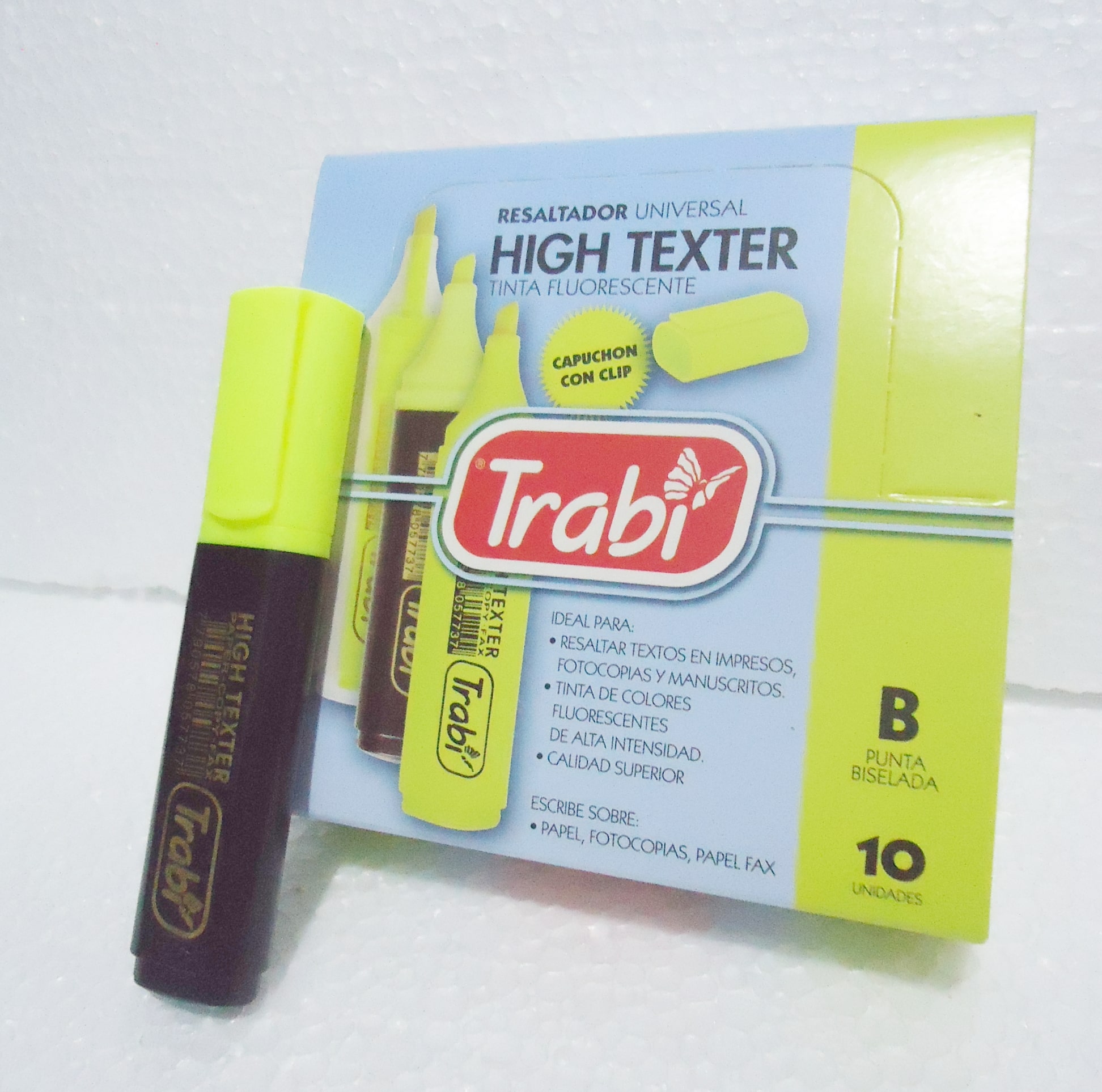 RESALTADOR TRABI H.TEX AMARILLO CAJA X10