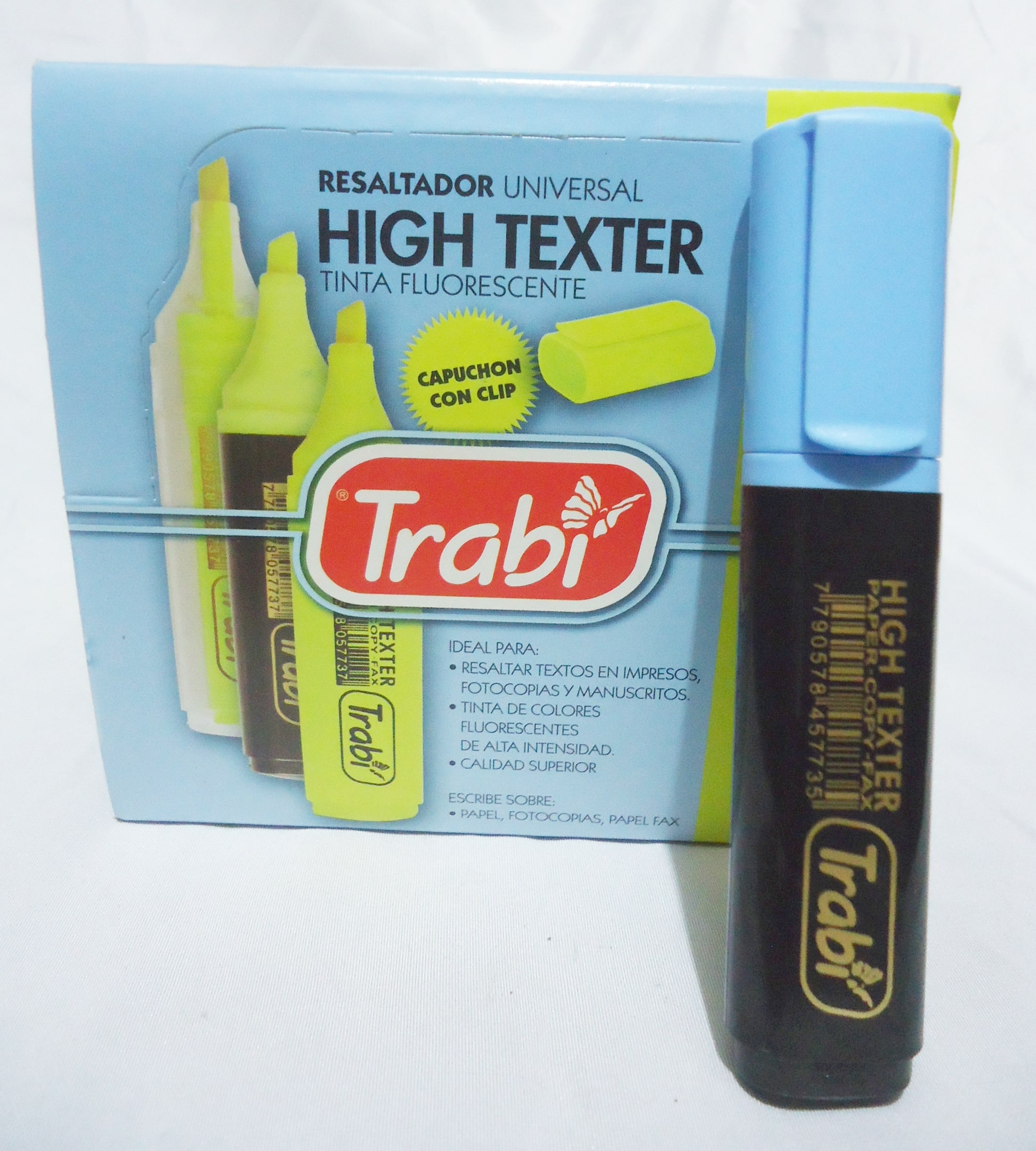 RESALTADOR TRABI H.TEX CELESTE CAJA X10