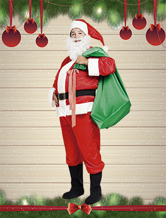 Disfraz Papa Noel Adulto Candela Navidad + Guantes Blancos