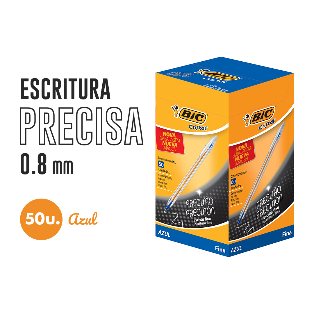 BOLIGRAFO BIC FINE PLUS AZUL CAJA X50