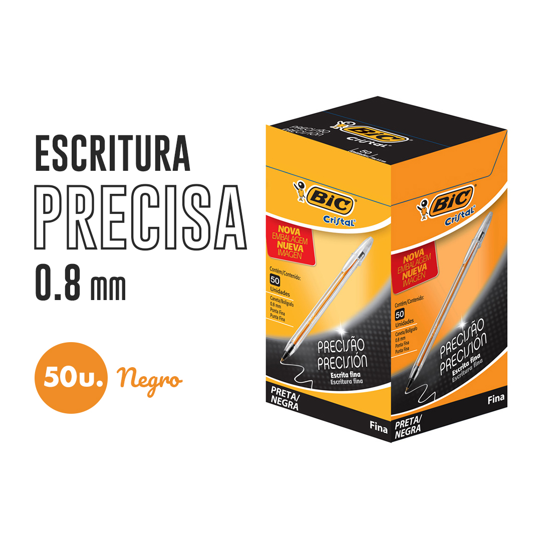 BOLIGRAFO BIC FINE PLUS NEGRO CAJA X50