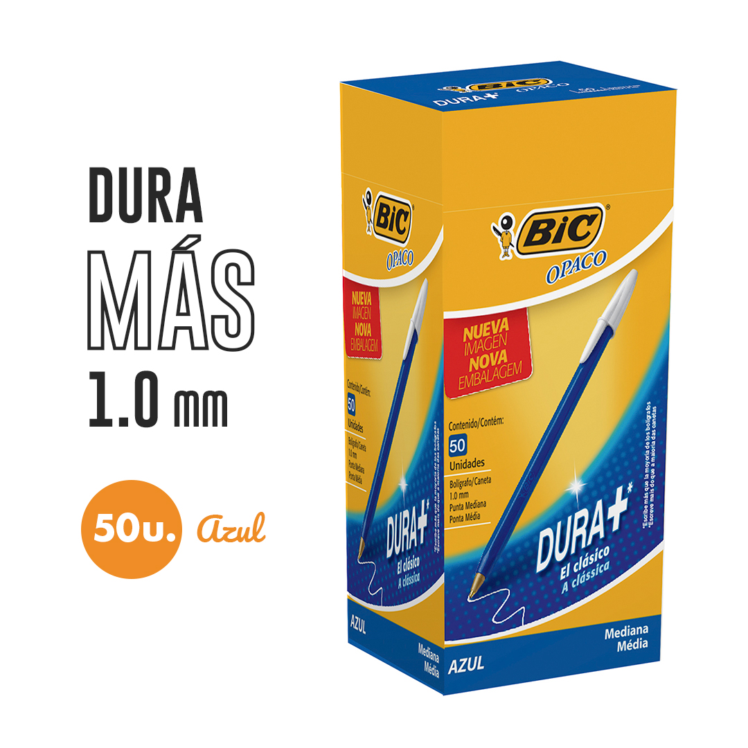 BOLIGRAFO BIC OPACO T/G AZUL CAJA X50