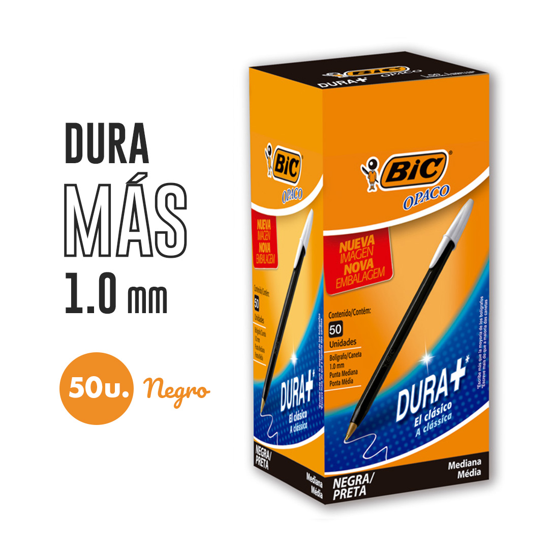 BOLIGRAFO BIC OPACO T/G NEGRO CAJA X50