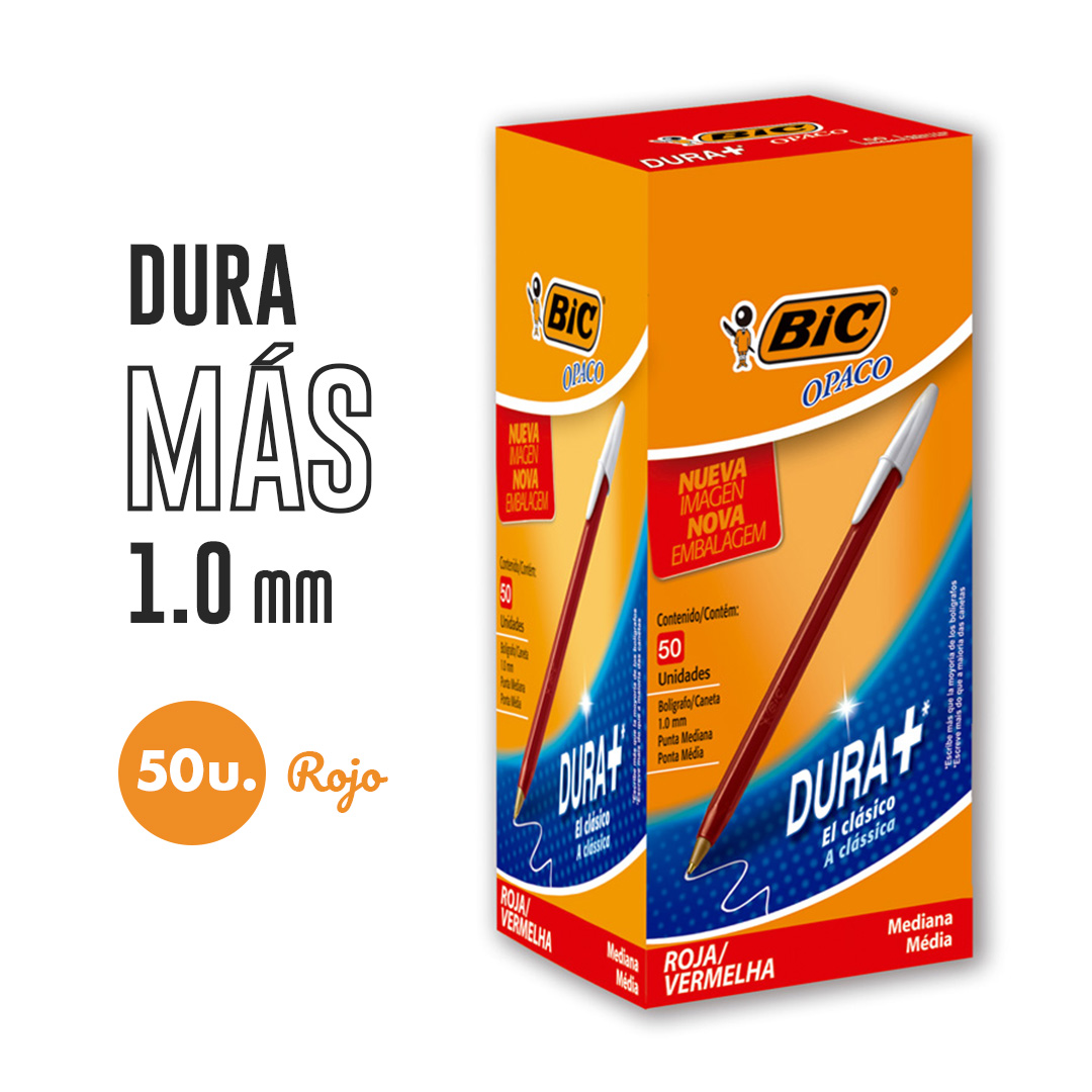 BOLIGRAFO BIC OPACO T/G ROJO CAJA X50