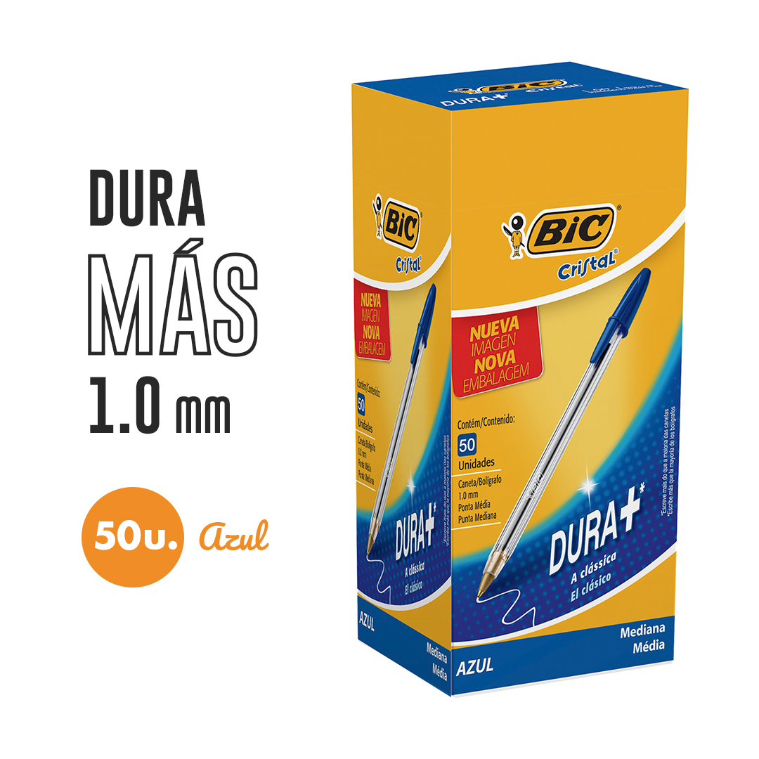 BOLIGRAFO BIC CRISTAL T/G AZUL CAJA X50