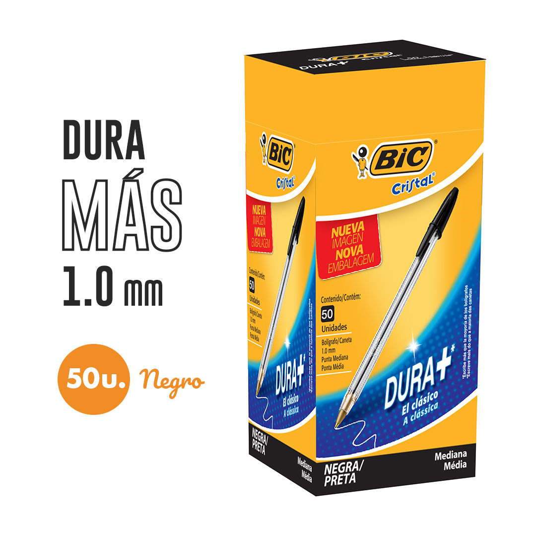 BOLIGRAFO BIC CRISTAL T/G NEGRO CAJA X50