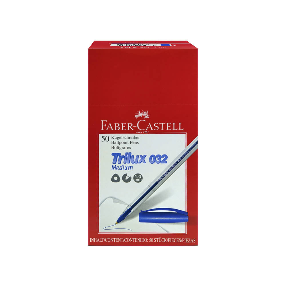 BOLIGRAFO FABER TRILUX AZUL CAJA X50