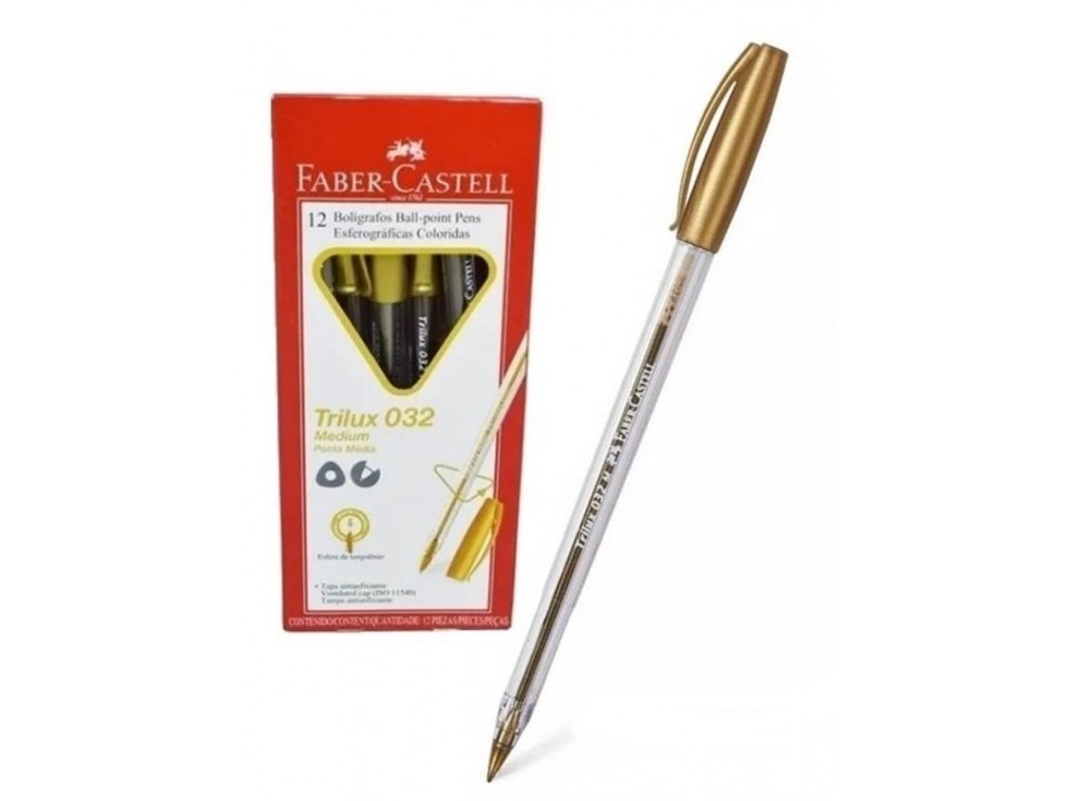 BOLIGRAFO FABER TRILUX M. ORO CAJA X12