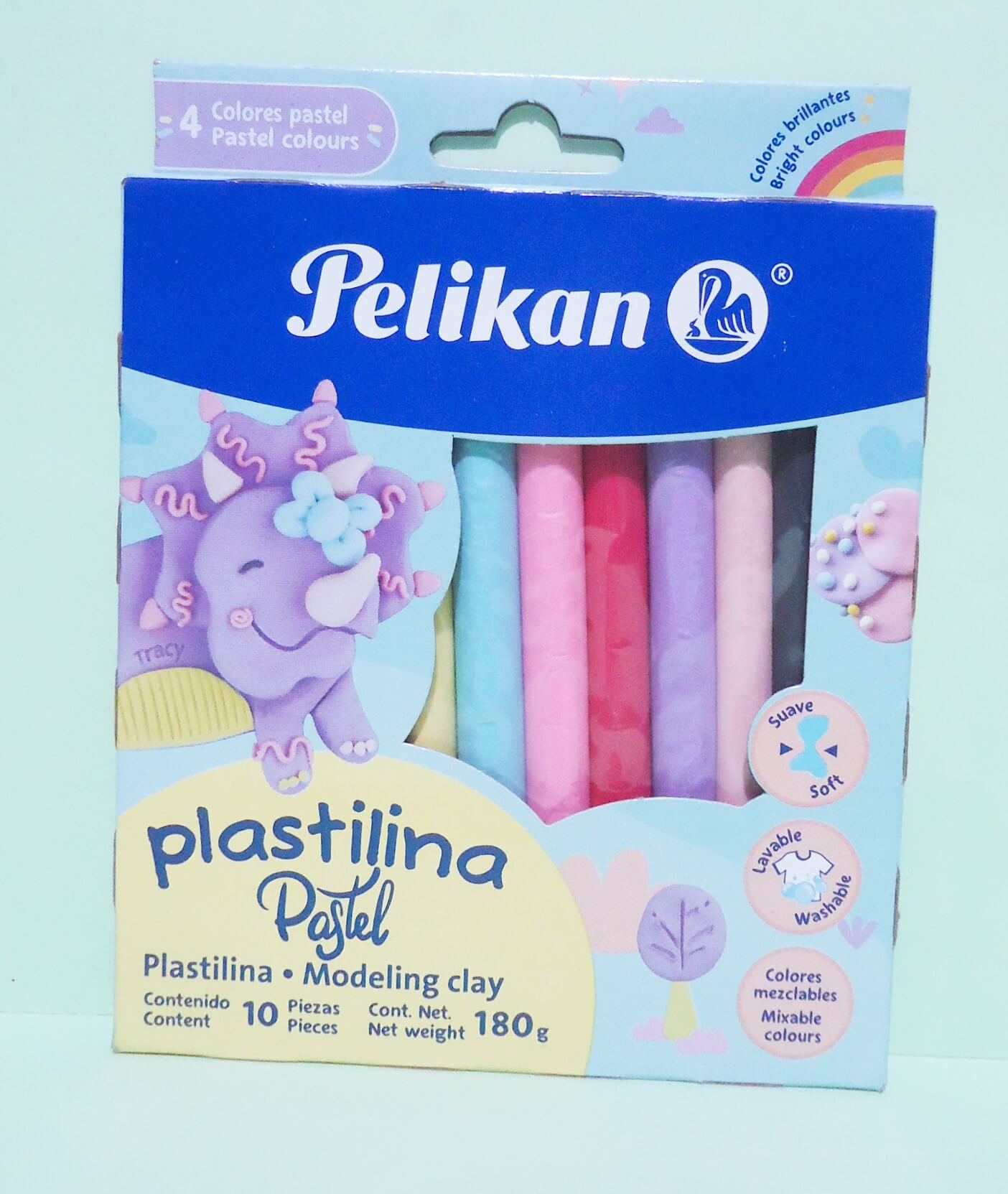 PLASTILINA X10 PELIKAN PASTELES