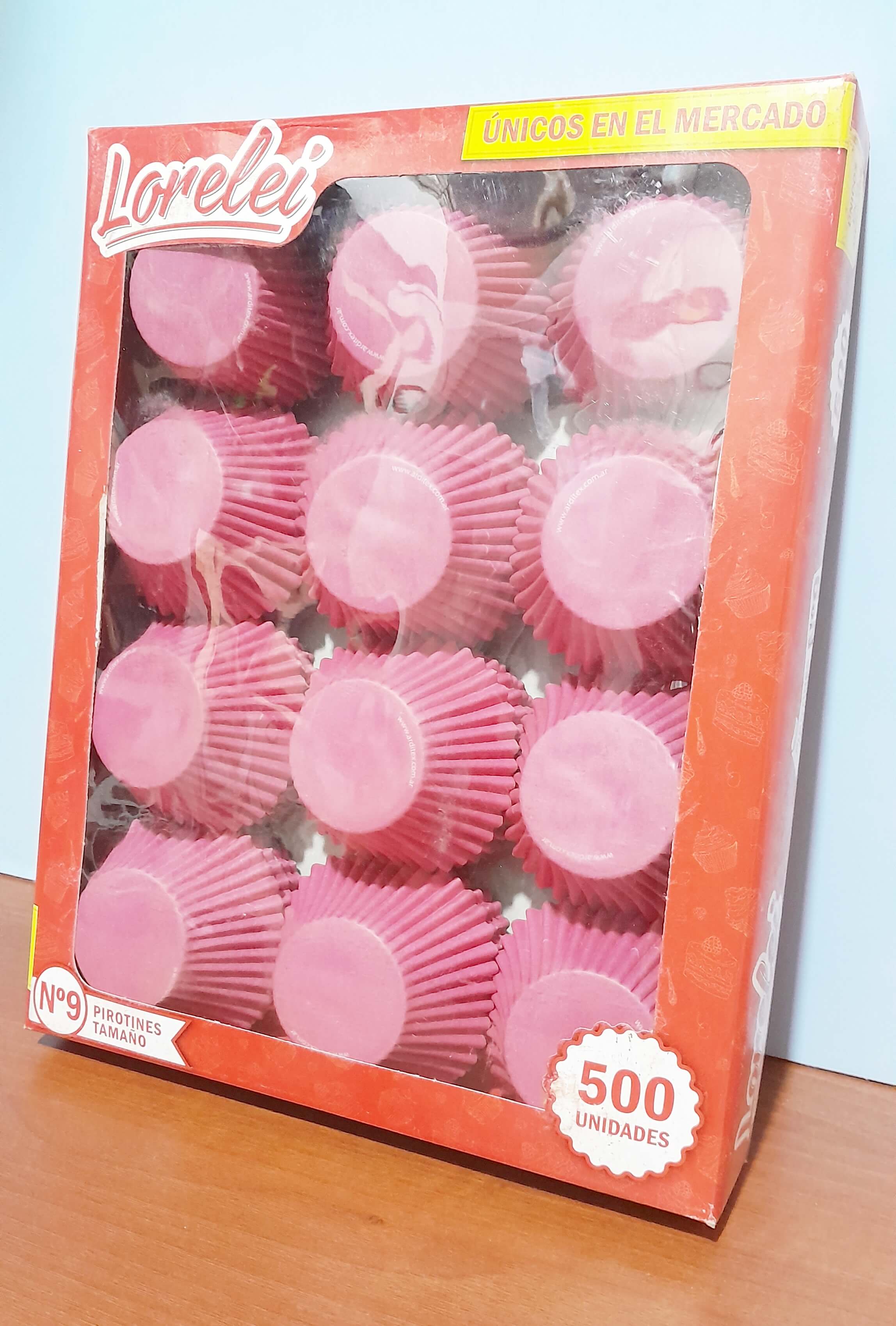 PIROTIN CUPCAKES Nº9 x500 LISO ROSA