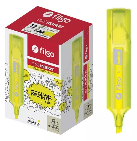 RESALTADOR FILGO AMARILLO X12