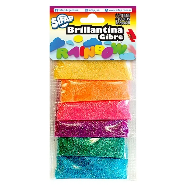 BRILLANTINA GIBRE 6X2GRS RAINBOW SIFAP