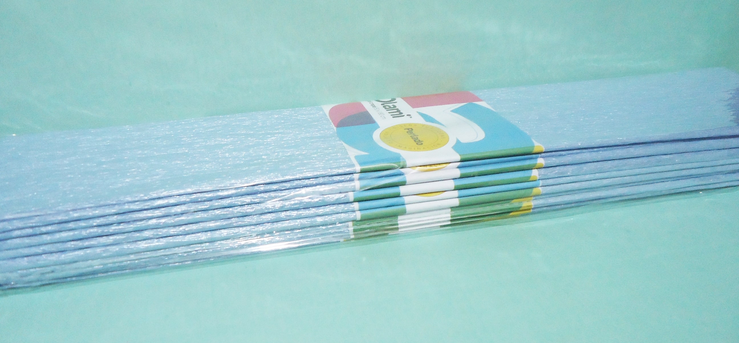 PAPEL CREPE PACK X10 PERLADO CELESTE