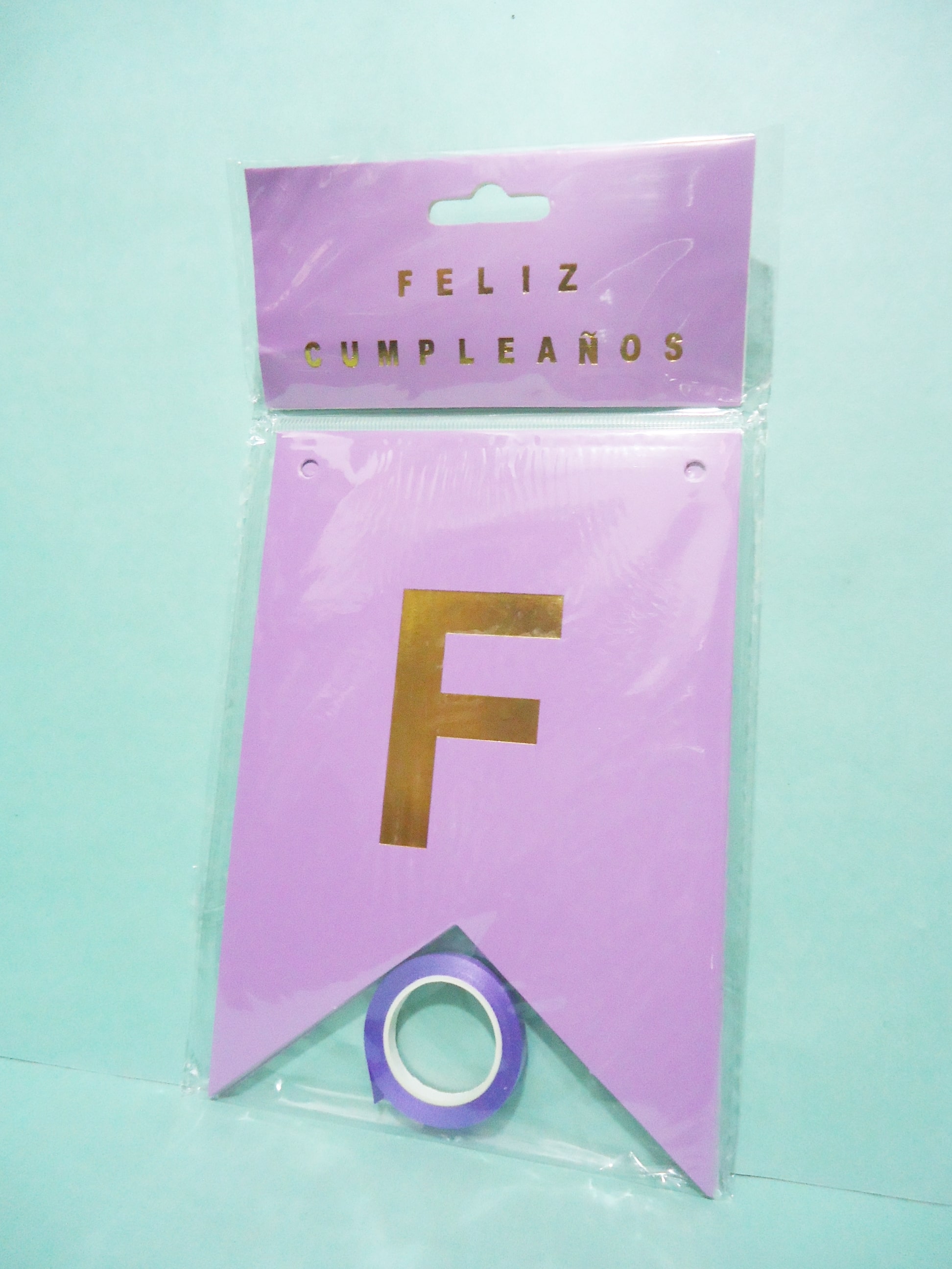 BANDERIN FELIZ CUMPLEAÑOS ECO LILA