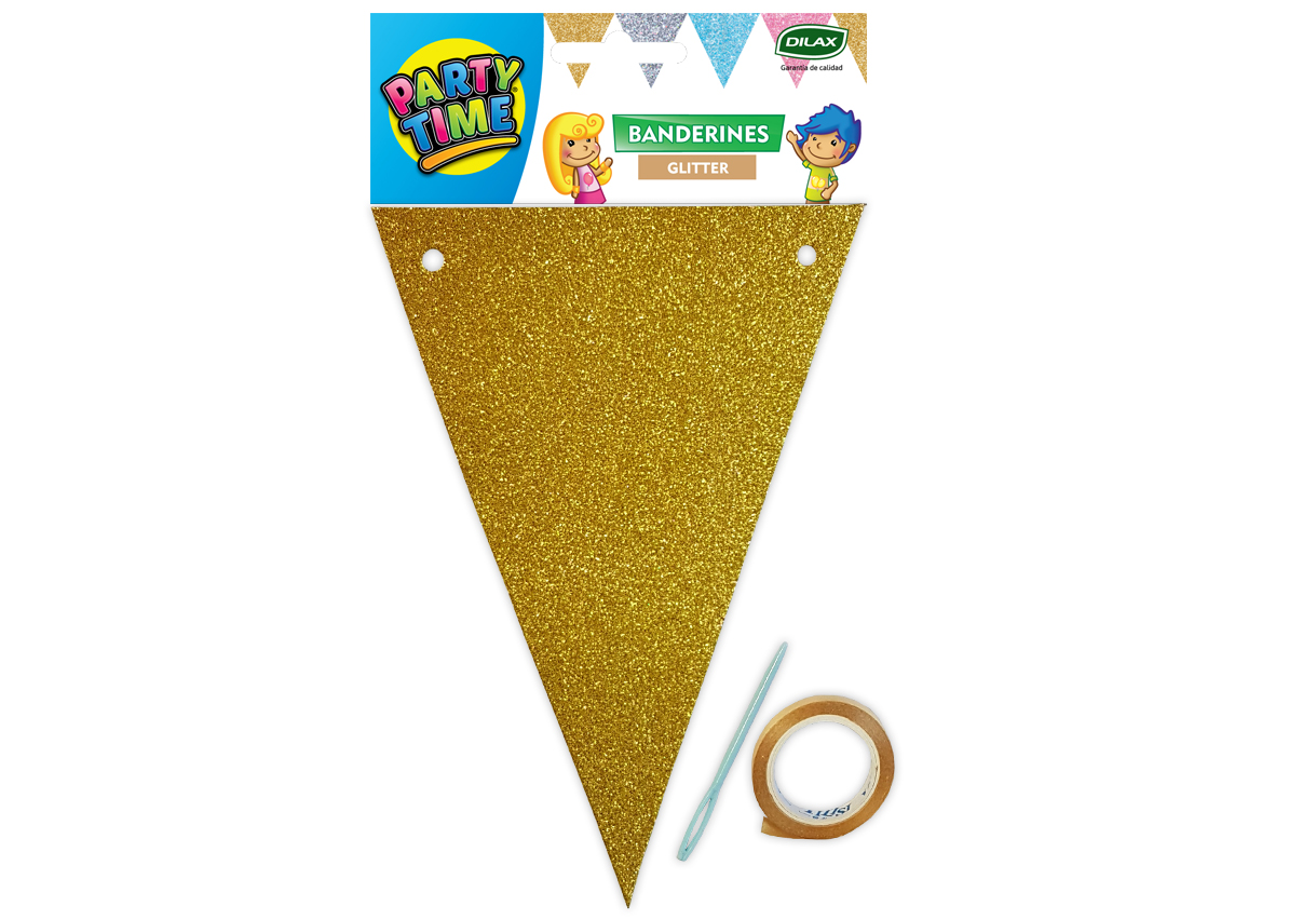 BANDERIN DILAX GLITTER DORADO