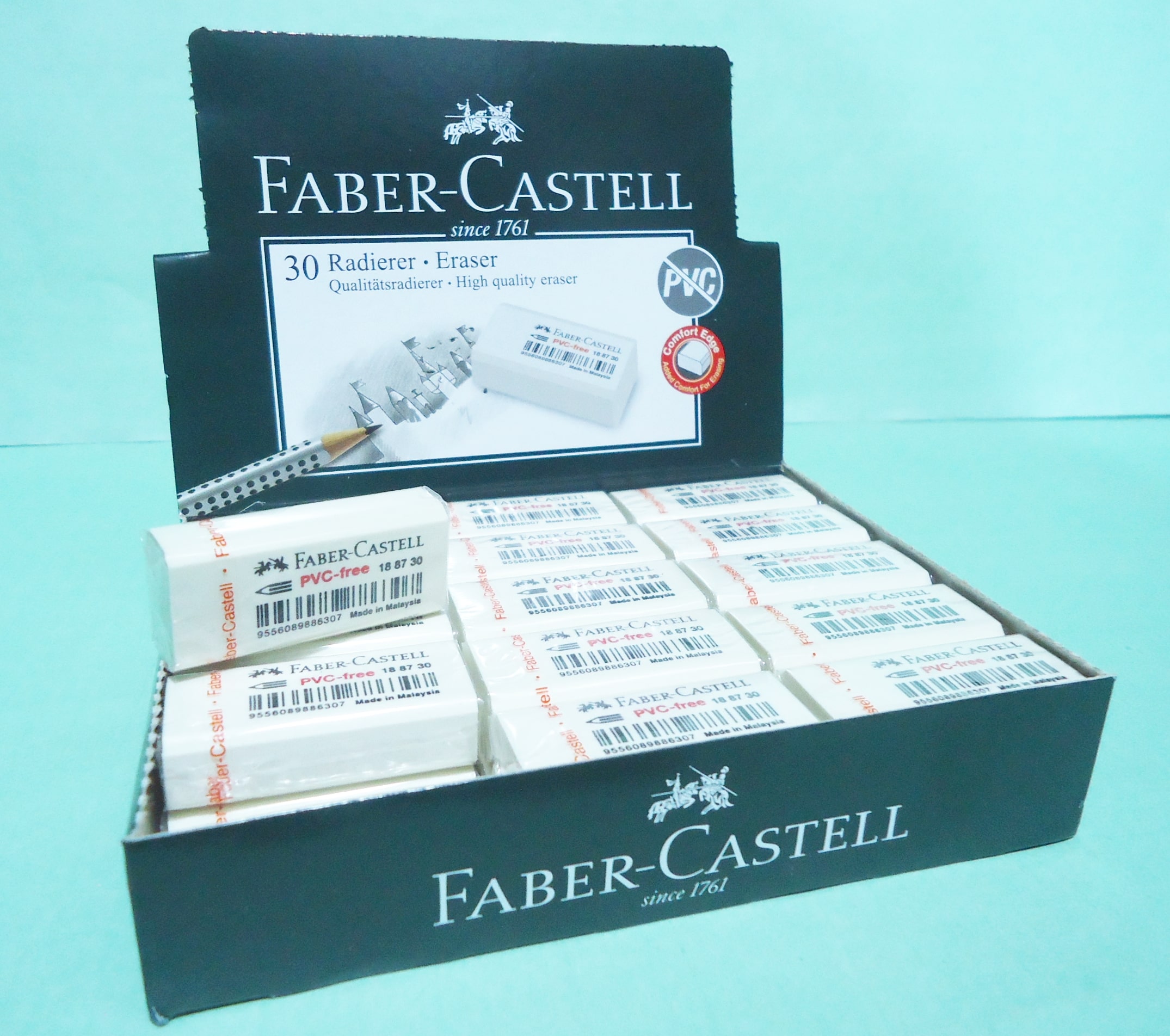 GOMA LAPIZ FABER CAJA X30