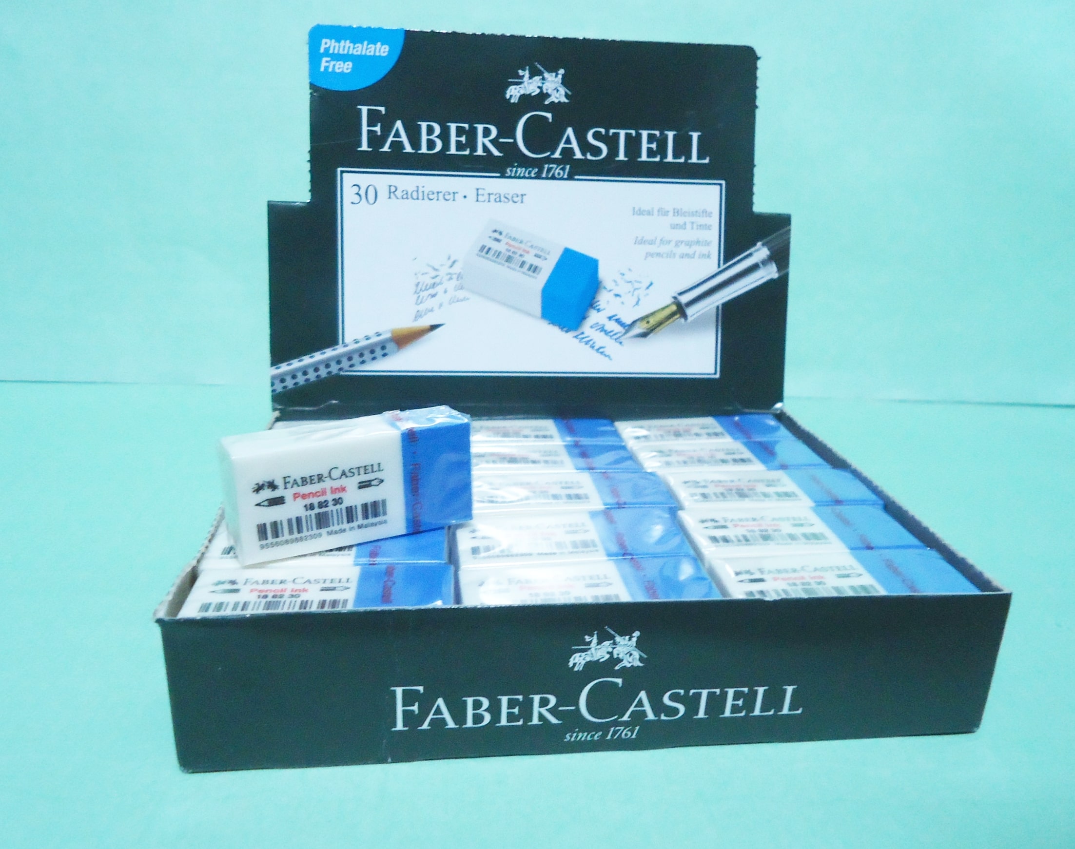 GOMA LAPIZ/TINTA FABER CAJA X30