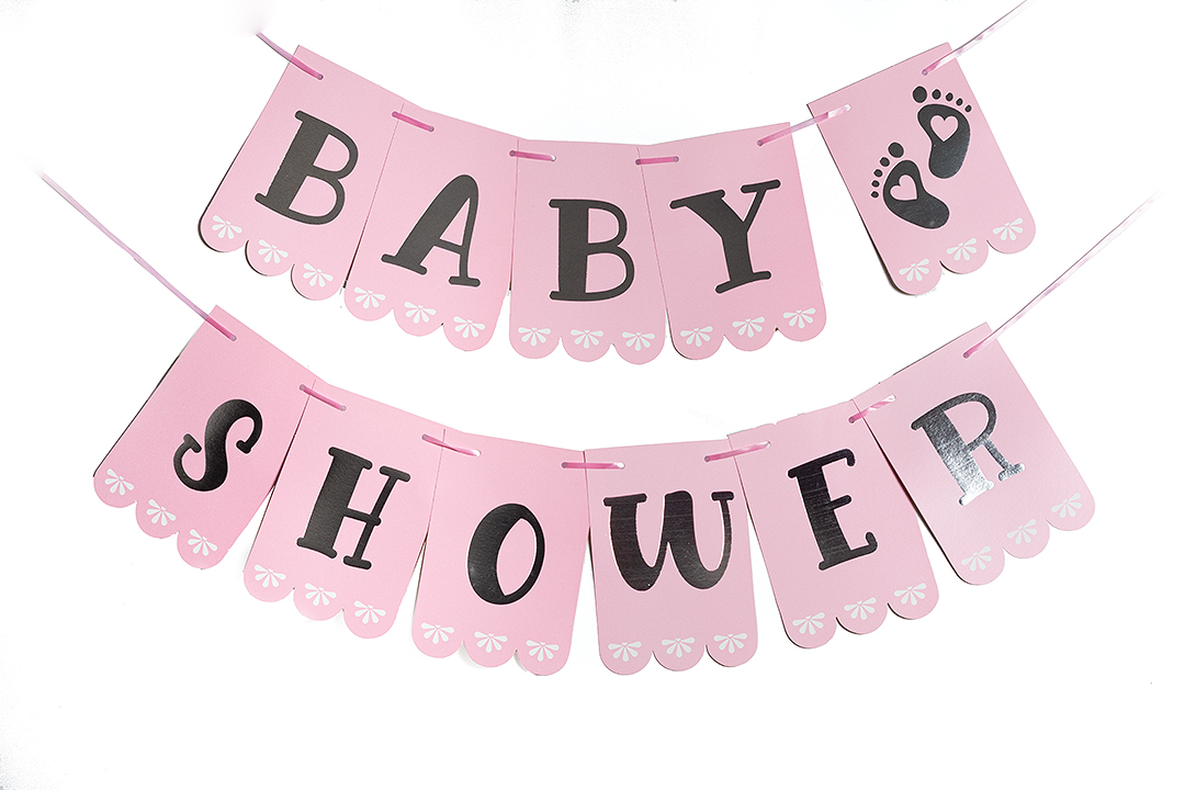 BANDERIN BABY SHOWER ROSA PASTEL G.M