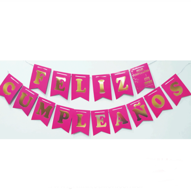 BANDERIN FELIZ CUMPLEAÑOS MAGENTA G.M