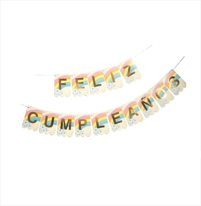BANDERIN FELIZ CUMPLEAÑOS ARCO IRIS G.M