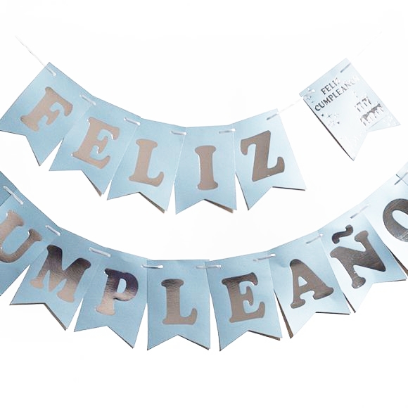 BANDERIN FELIZ CUMPLEAÑOS GOLD CELES G.M