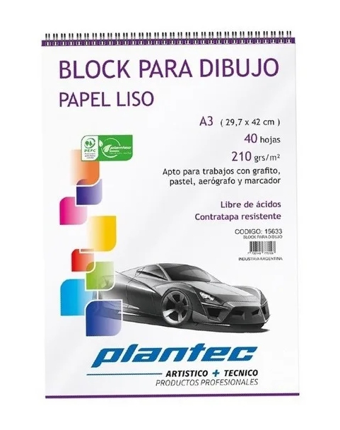 BLOCK DIBUJO ANILLADO A4 210GRX40H LISO