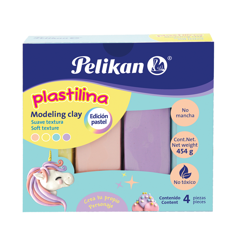 PLASTILINA X 4 PELIKAN PASTEL X454G