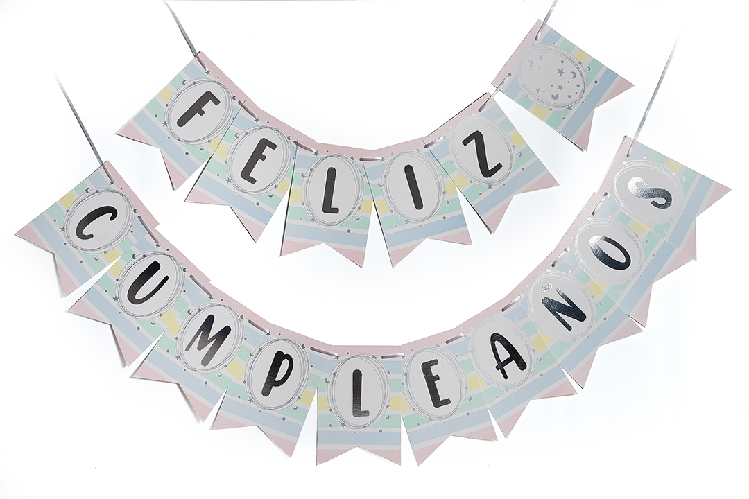 BANDERIN FELIZ CUMPLEAÑOS ESTRELLAS G.MU
