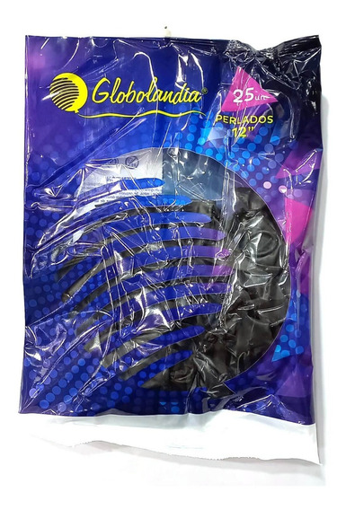 GLOBO PERLADO GLOBOLANDIA Nº12 NEGRO X25