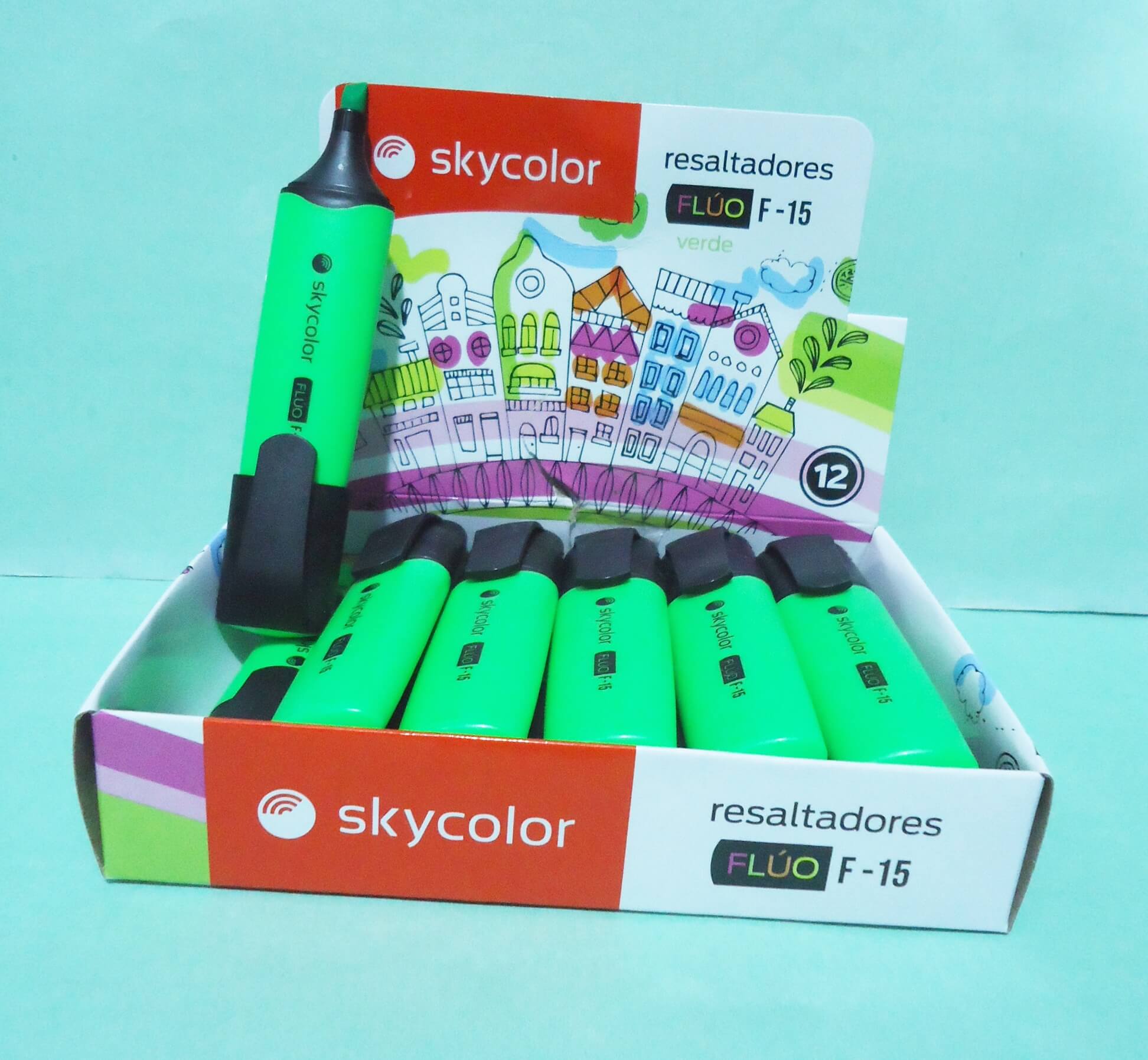 RESALTADOR SKYCOLOR FLUO F15 X12 VERDE